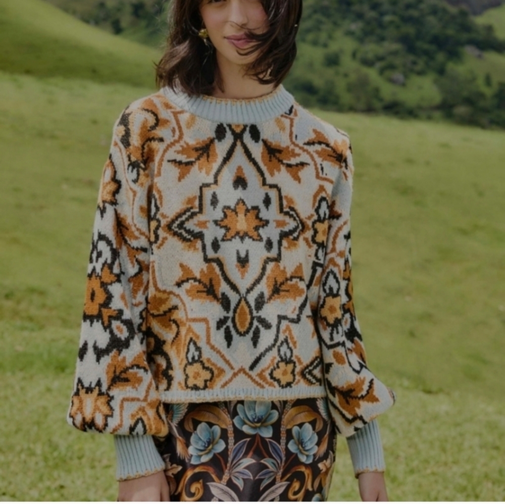 Farm Rio Winter Tapestry Sweater